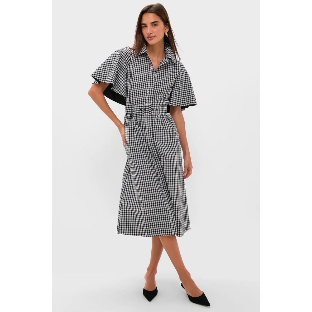TUCKERNUCK Black Gingham Cape Chloe Dress NWT size XS NO BELT